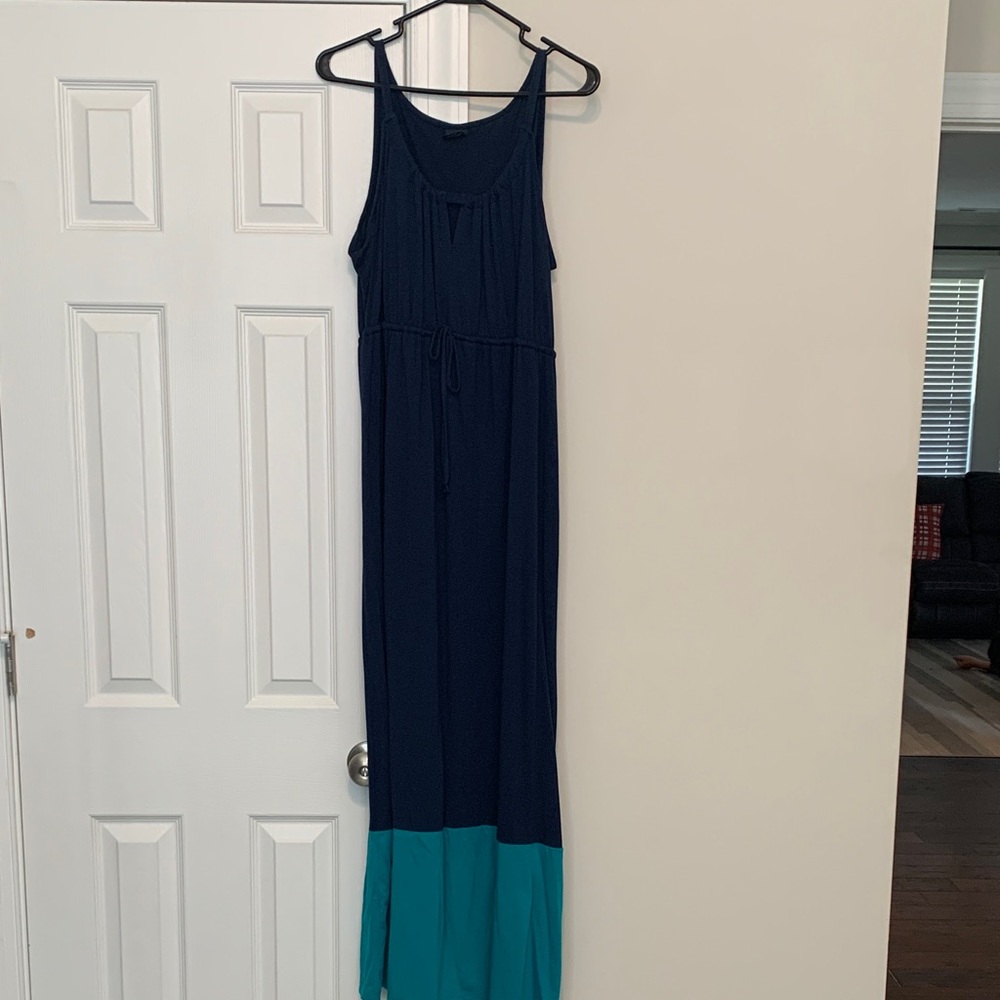 Navy and Teal Maxi Dress XL